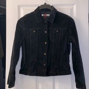 BLACK FITTED  JEAN JACKET